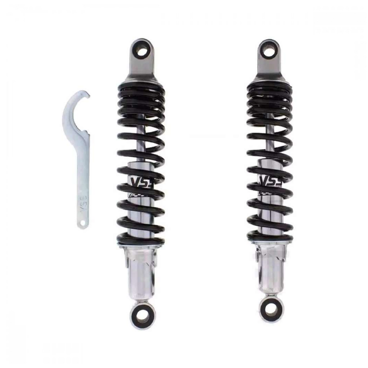 YSS RD222-320P-09-18 Federbein-Satz für Kawasaki Z 200 / EL 252 Eliminator und Yamaha XJR 400 / XS 650 – Öldruck, 320 mm, schwarze Federn