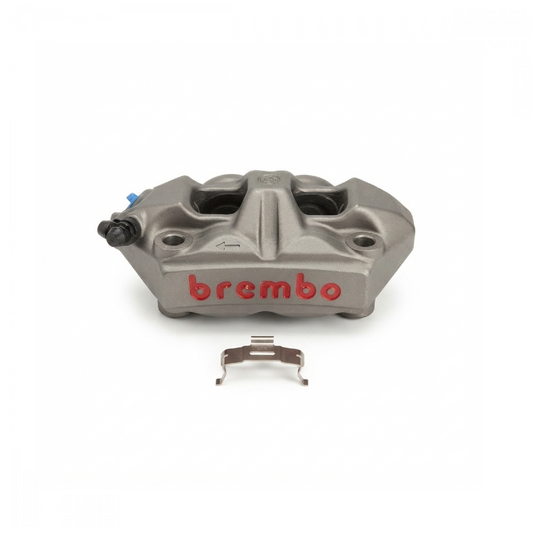 Brembo M4.34 Bremssattel vorne links für BMW R 1200 HP2 Sport / Sport ABS, Ducati 1098 / 1198 / 848 / Diavel / Hypermotard / Streetfighter / Desmosedici , KTM RC8 1190 / Super Duke 990 / Supermoto 990, Triumph Daytona 675 R / Speed Triple 1050 / Thruxton 1200 – Titanoptik, 4 Kolben à 34 mm.