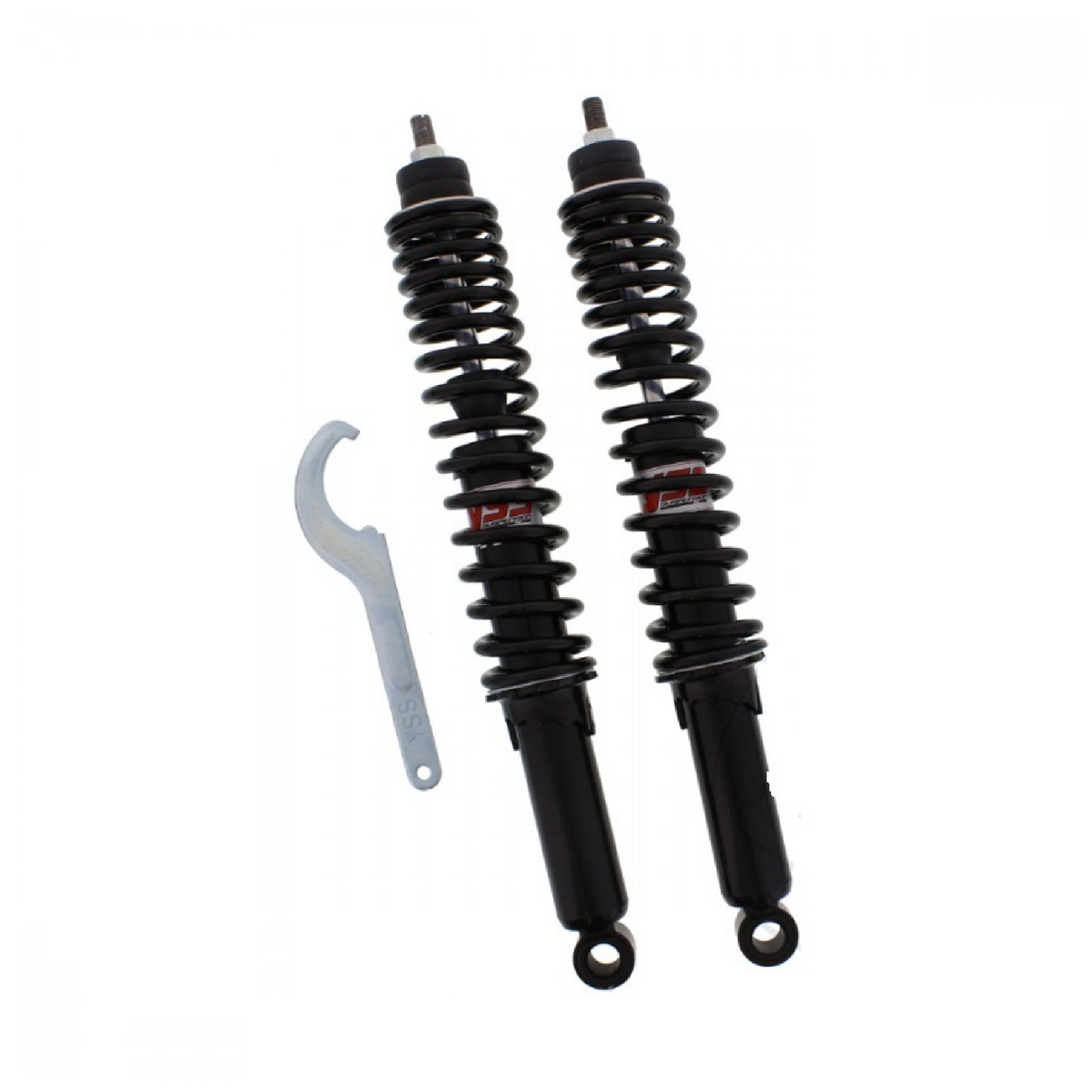 YSS TD220-340P-02-88 Federbein für ausgewählte Vespa GT / GTS / GTV 125–300 – Öldruck, schwarze Feder, einstellbar, 340 mm