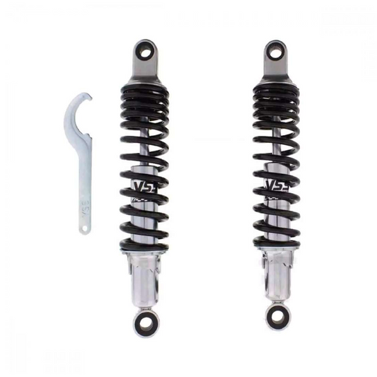 YSS RD222-320P-09-18 Federbein-Satz für Kawasaki Z 200 / EL 252 Eliminator und Yamaha XJR 400 / XS 650 – Öldruck, 320 mm, schwarze Federn
