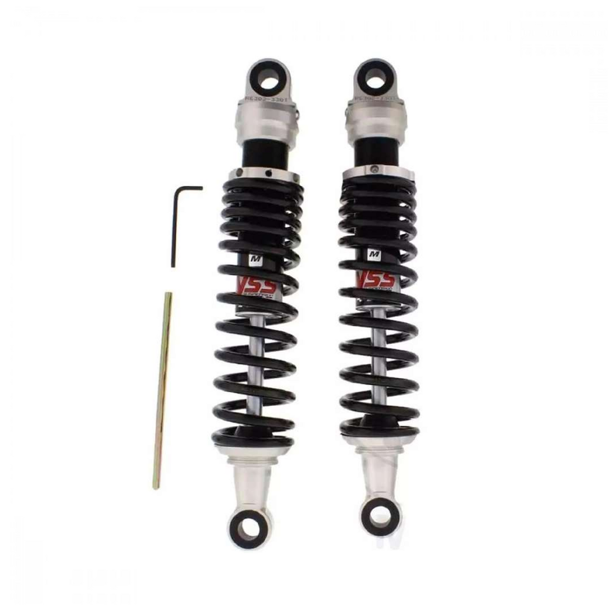 YSS RE302-330T-57-88 Federbein-Satz für Kawasaki W 650 / W 800 – Gasdruck, 330 mm, schwarze Federn
