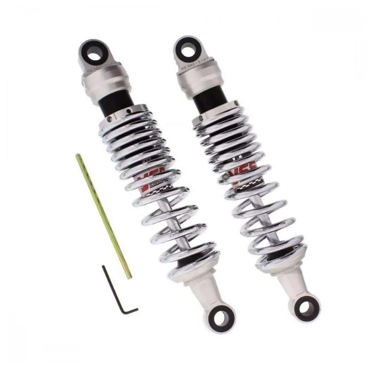 YSS RE302-310T-08-81 Federbein-Satz für Yamaha XV 535 / XV 750 / XV 1100 Virago – Gasdruck, 310 mm, Chromfedern
