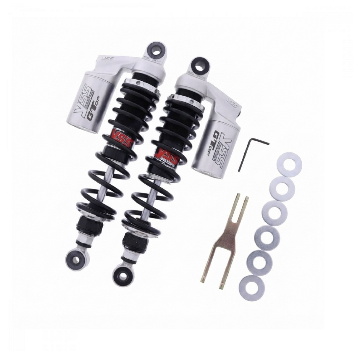 YSS RG362-330TRCL-37-888 Federbein-Satz für Kawasaki Z 750 Twin, Z 900/Z1, Z 1000 und Yamaha XJR 1300 – Gasdruck, 330 mm, mit Ausgleichsbehältern
