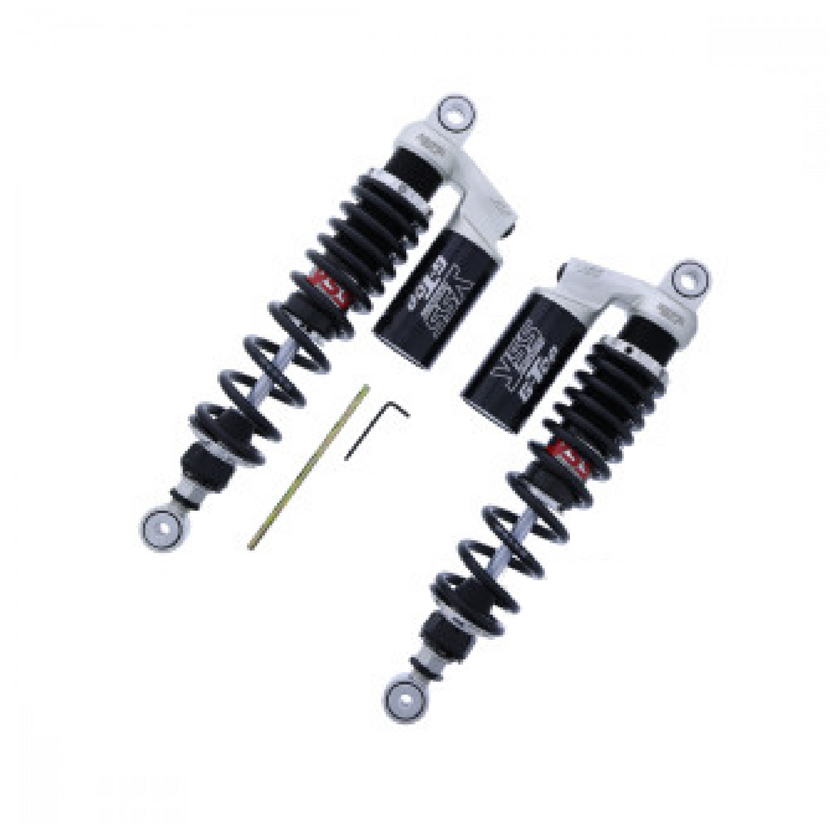 YSS RG362-360TRCL-21-888 Federbein-Satz für Kawasaki ZRX 1100 und ZRX 1200 / S / R – Gasdruck, 360 mm, mit Ausgleichsbehältern und schwarzen Federn
