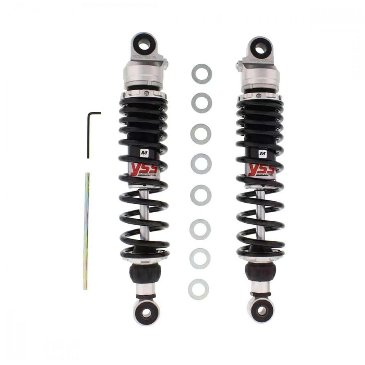 YSS RZ362-330TRL-37-88 Federbein-Satz für Yamaha VMX-12 1200 Vmax – Gasdruck, 330 mm, schwarze Federn
